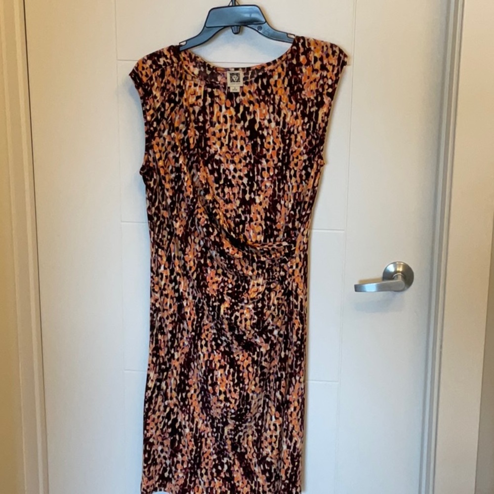 Sleeveless Faux-Wrap Dress by Anne Klein sz Small